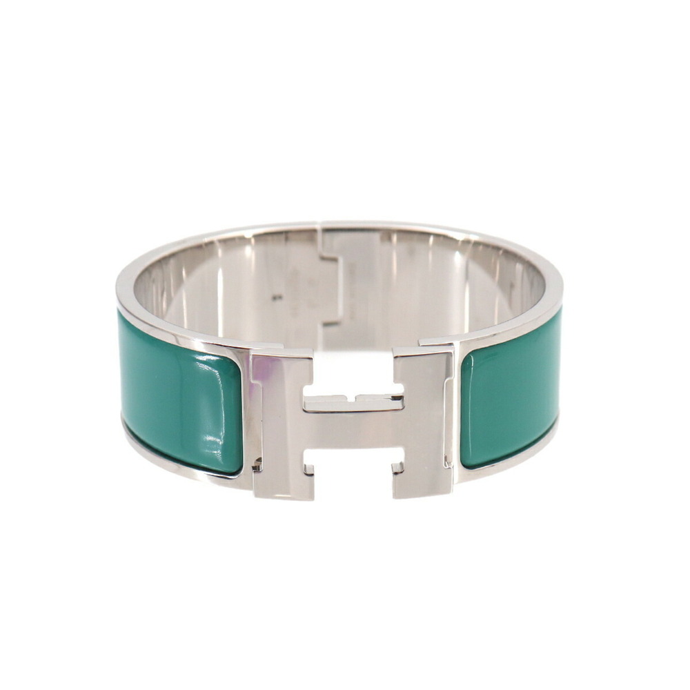 Hermes Clic Clac H PM Bangle, Green, Silver Hardware